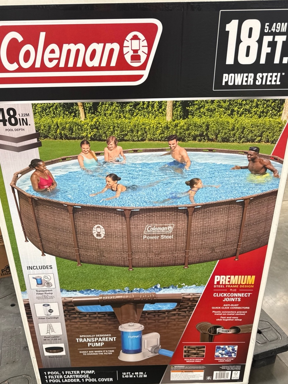 Coleman Brown and Blue Above-Ground Power Steel Pool
